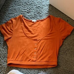 Garage Orange Ribbed Crop Top